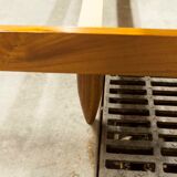 Scandinavian teak bed 1960 140x190 with table and light
