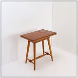 Vintage wooden side table with terracotta top