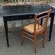 Black lacquered pine desk table