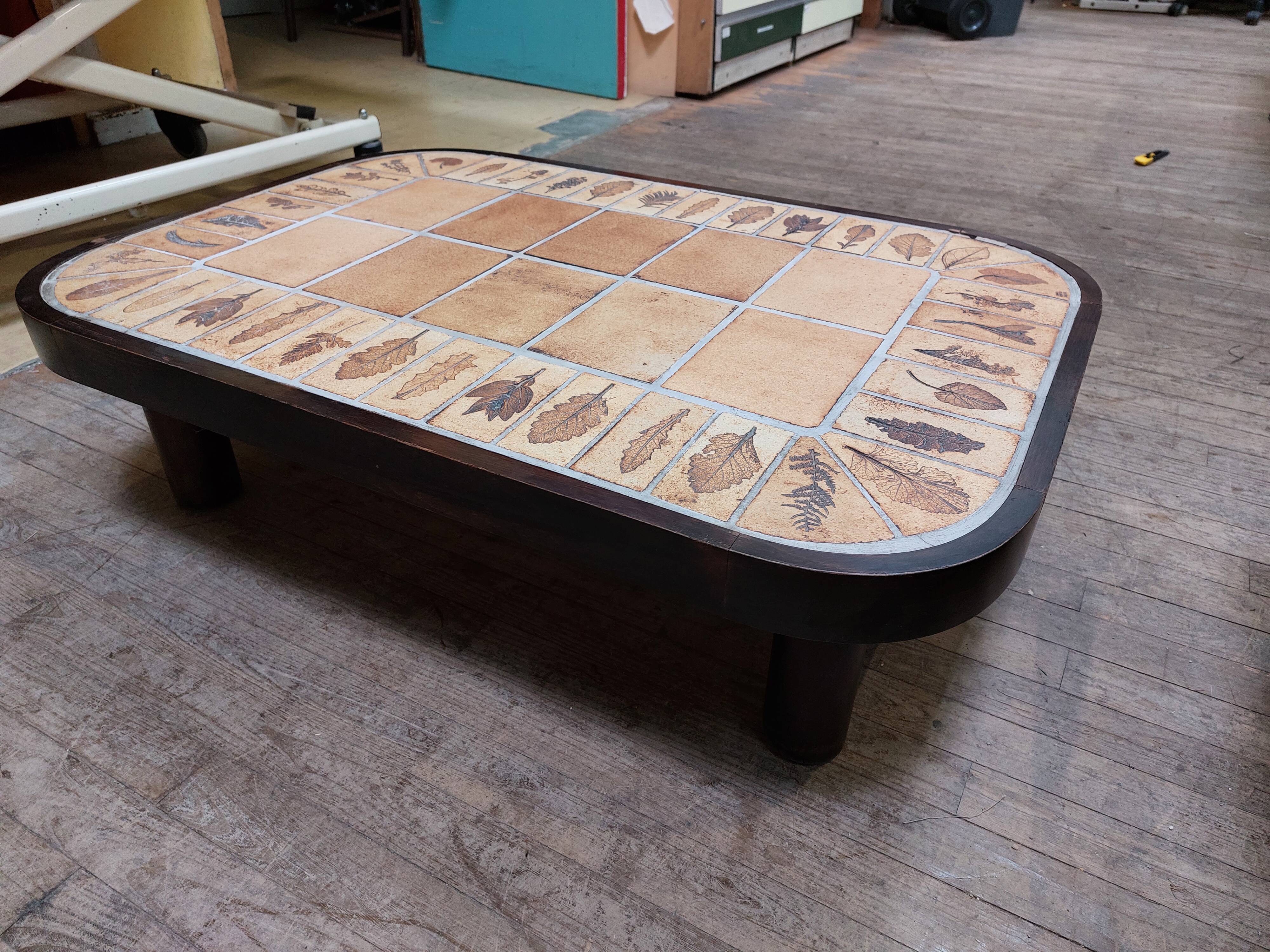 Table basse "Herbier" par Roger Capron - Années 60/70 - Vallauris