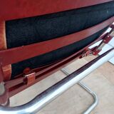 Vintage 1960s-70s chrome and leather armchair