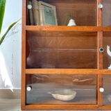 Vintage oak wall display case