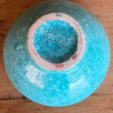 Jérôme Massier Vallauris vase boule/cache pot turquoise