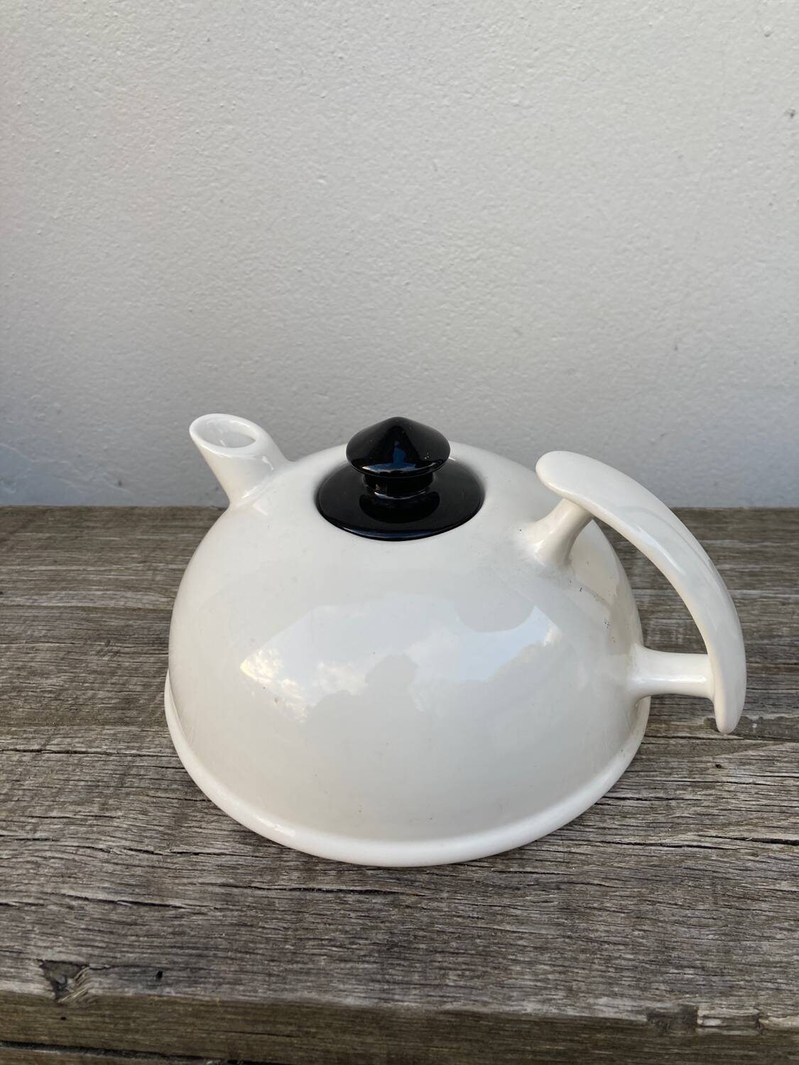 Postmodernist white ceramic teapot