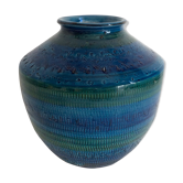 Vase Bitossi, Blu Rimini, Italie années 60