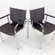 Pair of 1970s Vintage Hans Eichenberger Leather & Chrome Lounge Chairs, Labeled