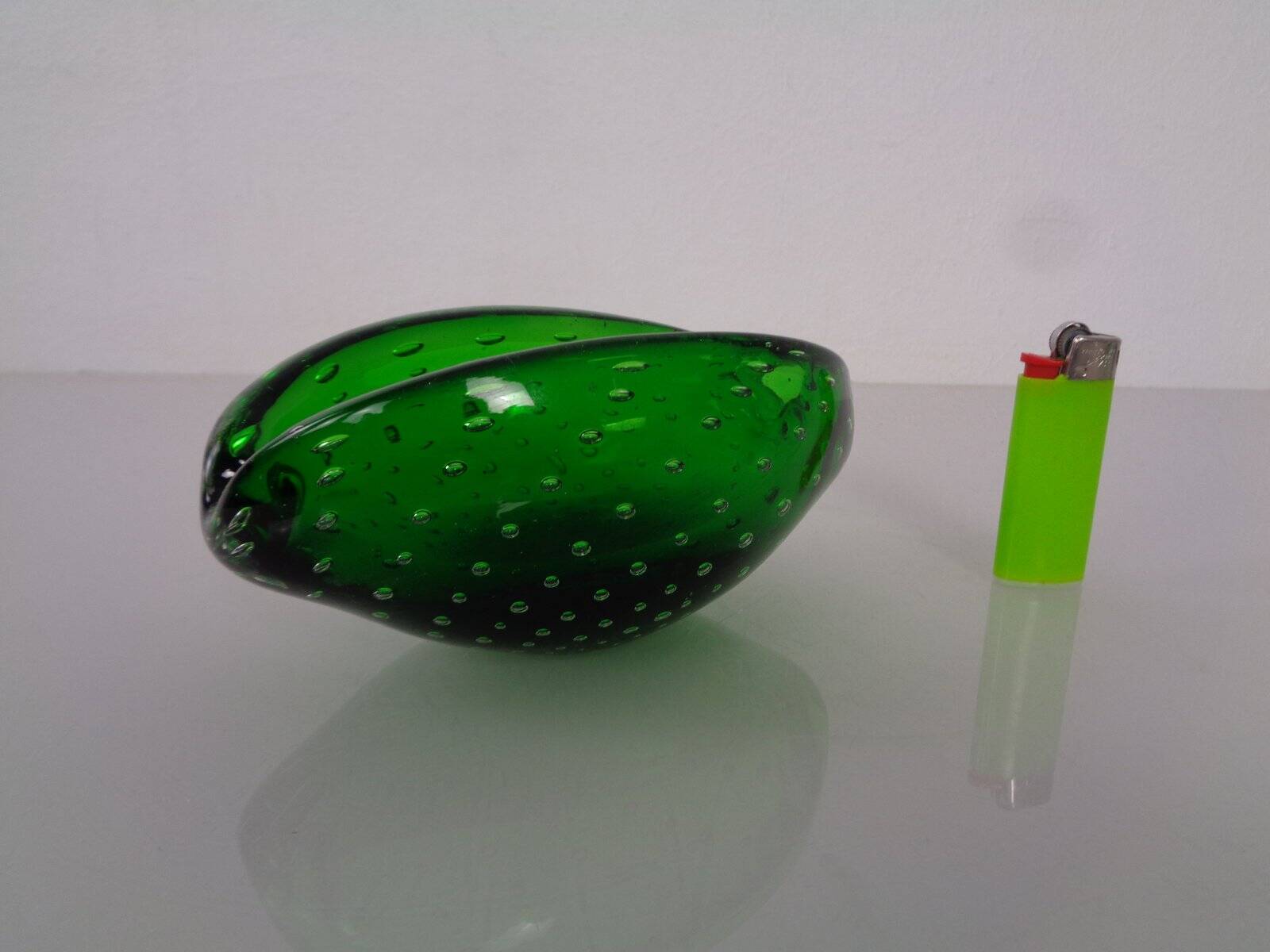Green Sommerso Murano Glass Ashtray, Italy, 1960s