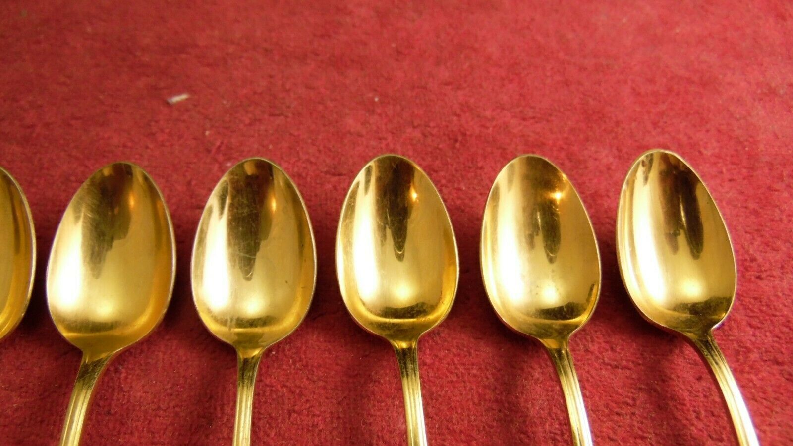 Service 11 spoons mocha gold metal Christofle Alfénide model Pompadour