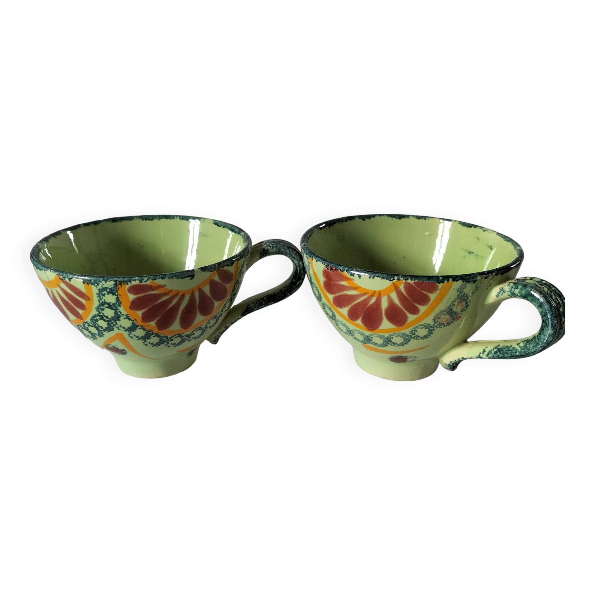 2 henriot quimper cups