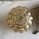 Vintage glass table lamp - amber bubble globe