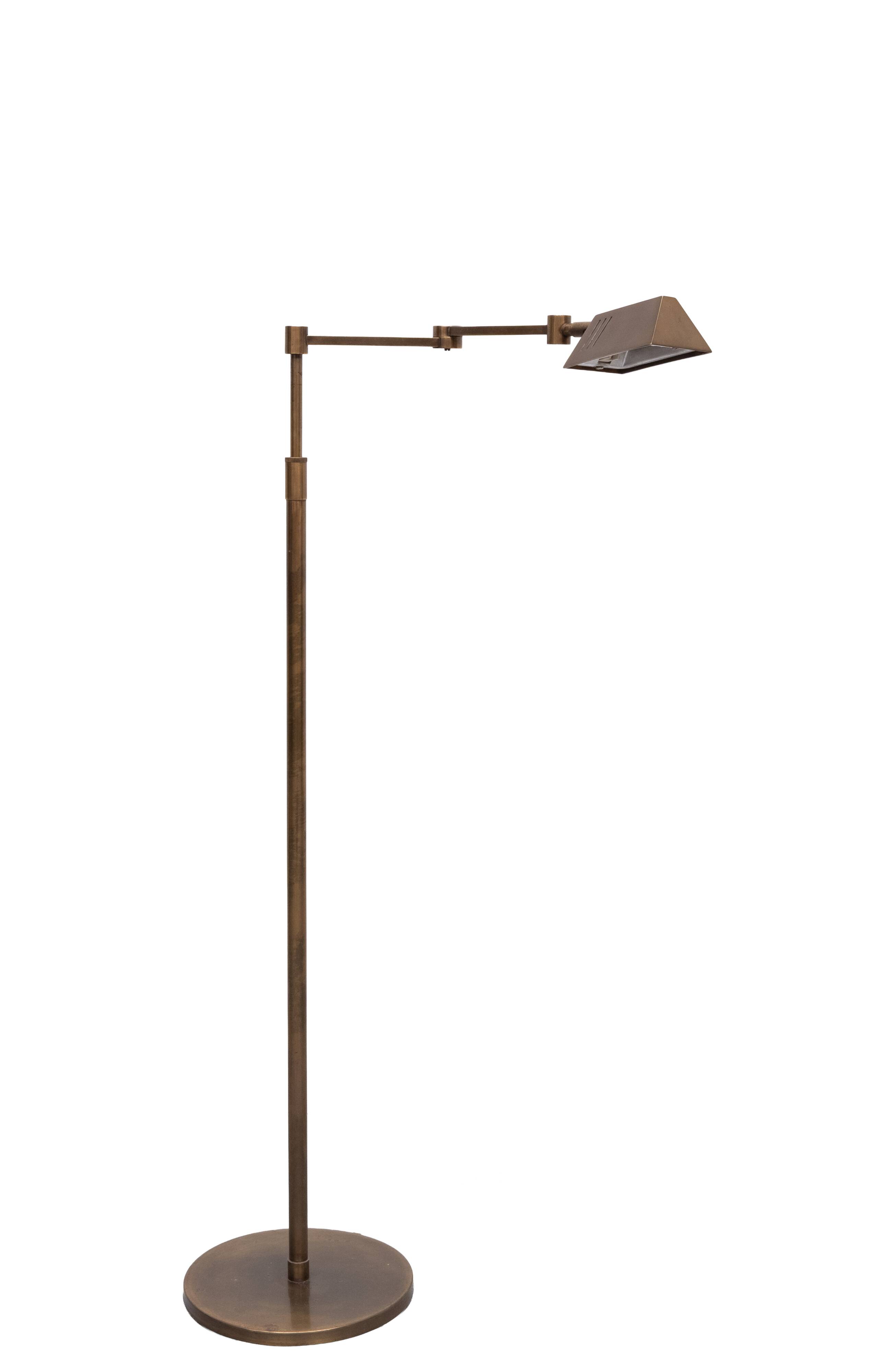 Bronze Library swing arm floor lamp Halogen Germany