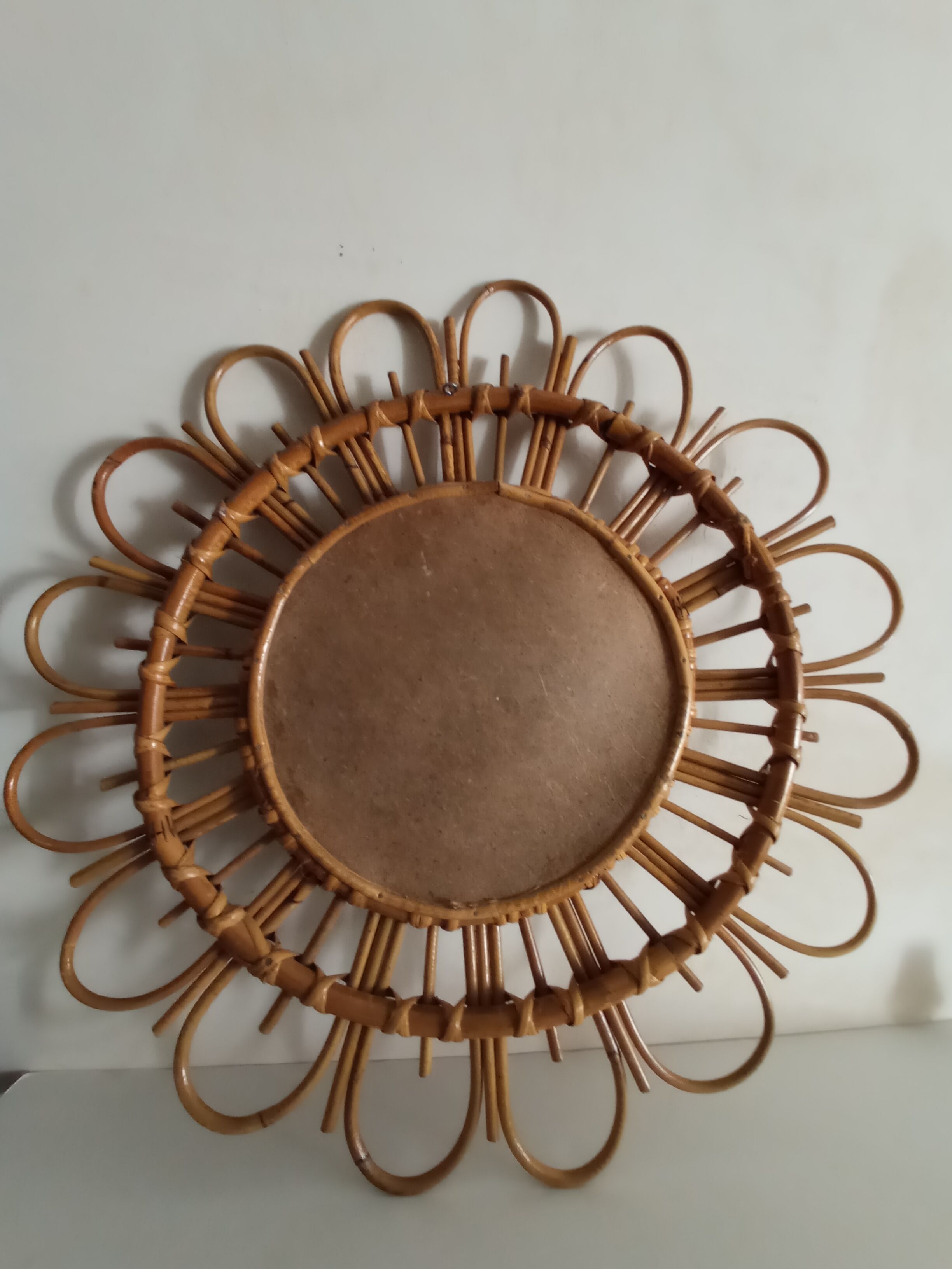 Vintage bamboo mirror 56cm