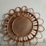 Vintage bamboo mirror 56cm