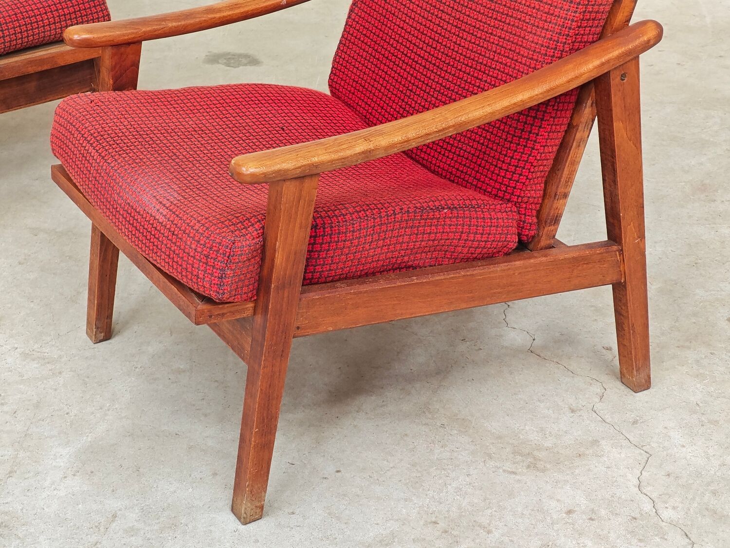 Pair of Scandinavian style armchairs, French made 1970.