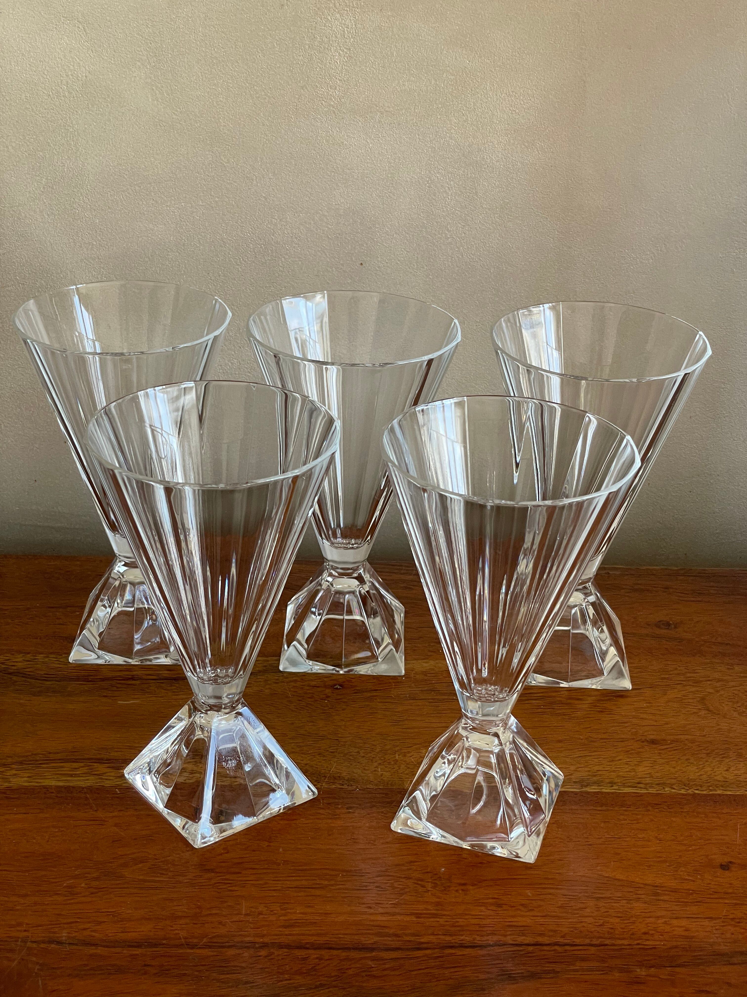 Art Deco crystal champagne coupes from Arques
