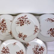 Set of 6 vintage Sarreguemines dinner plates, Danish pattern 210412