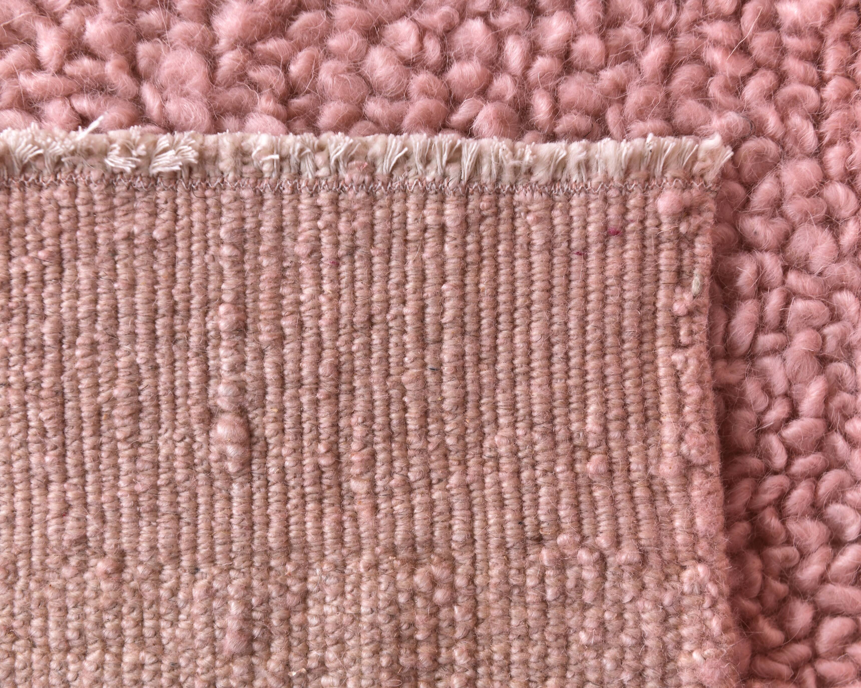 6x9 Soft Pink Handmade Wool Vintage Rug 197x287Cm SK 241959