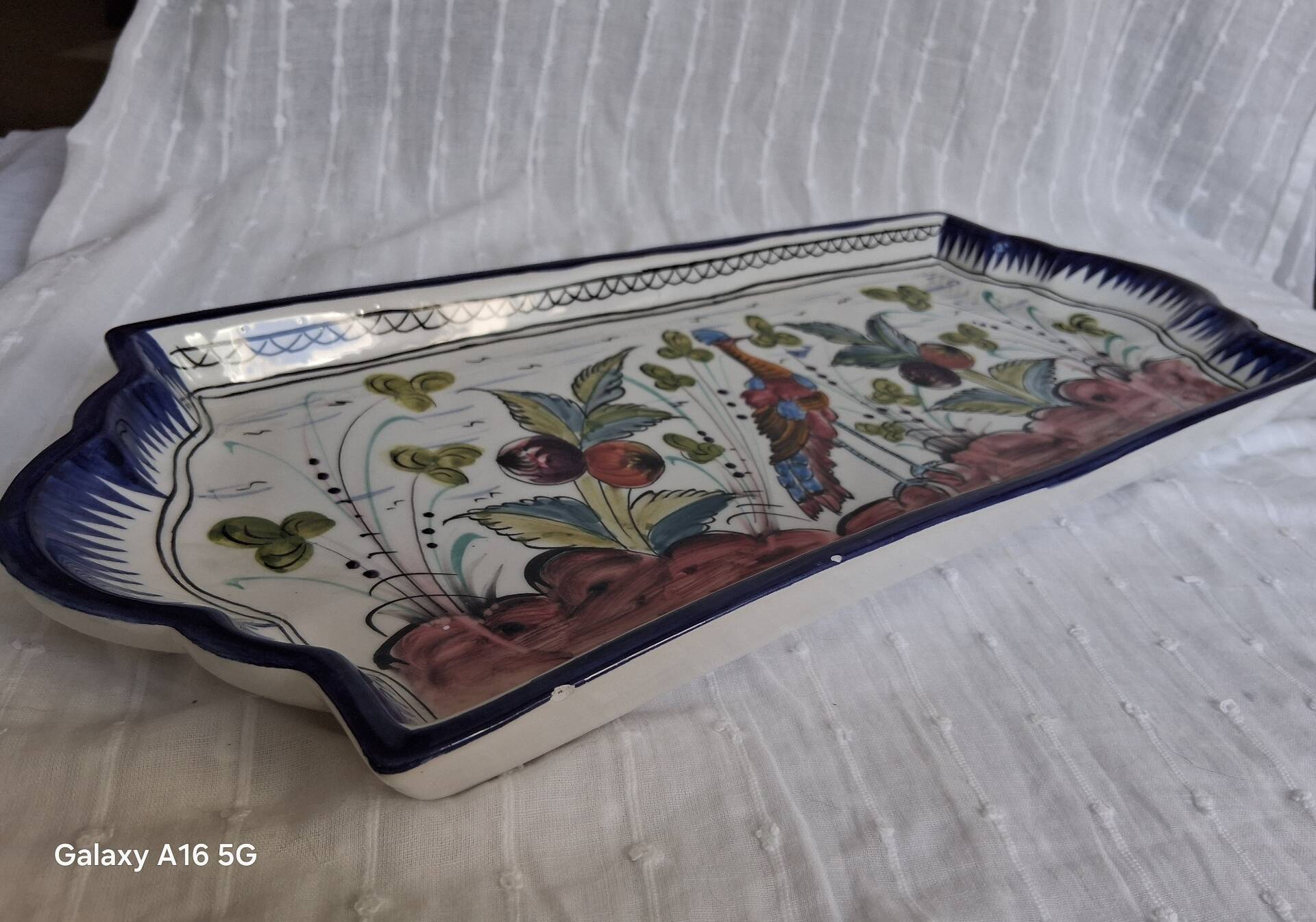 Vintage rectangular ceramic platter - Bricolarte Pombal