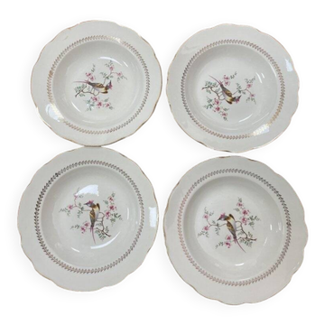 Lot de 4 assiettes creuses Gien Tokio diamètre 23 cm