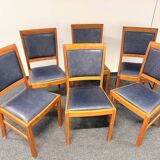 Vintage Set of 6 Solid Wood & Leather Chairs – FOLRM 75 by Andreas Hansen (Price is for 6)