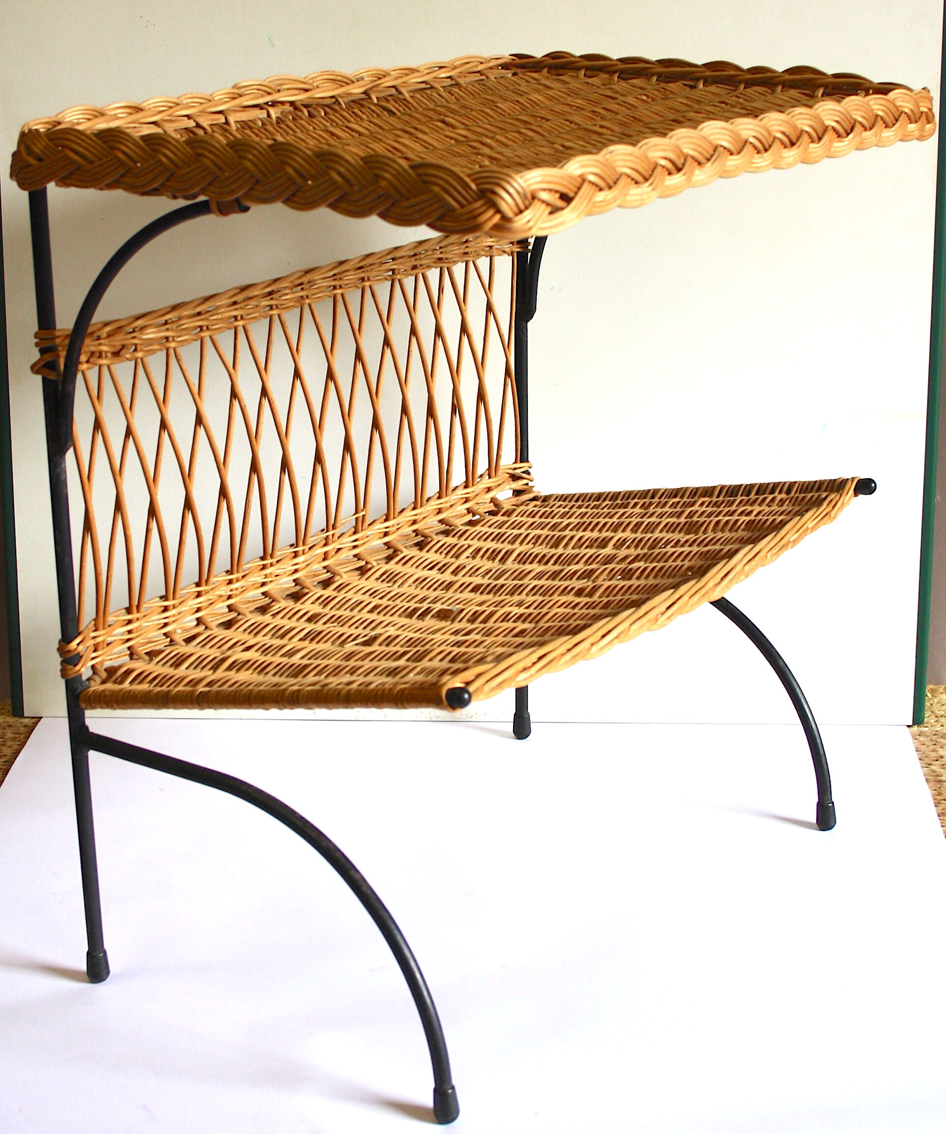 Rattan side table