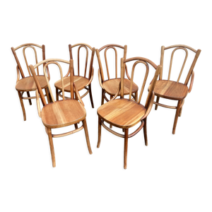 6 chaises bois courbé