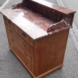 Chest of drawers light oak marble top