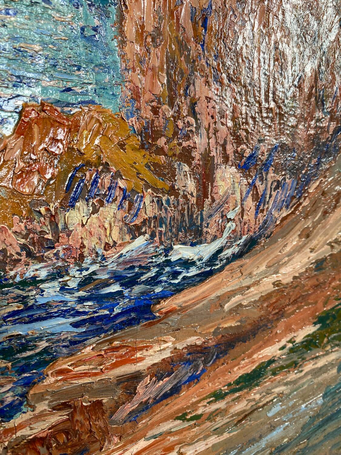 Cowez rocky coast marine painting