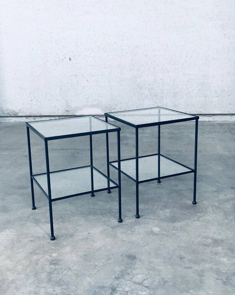 Minimalist Two-Tier Side Tables, Belgium, 1960s, Set of 2
