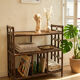 Étagère, console en rotin teinté