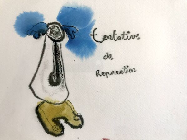 Emmanuelle MESSIKA, Sans titre 9 (série des Dessins), 2012. Encre sur papier signée au crayon