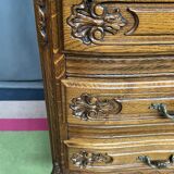 Liège secretary in carved oak in Regency style.