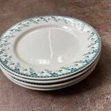 6 flat plates in opaque Gien porcelain, Montigny pattern