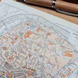 Printed in 1953, Map of Avignon, Vaucluse. Original Authentic Vintage.