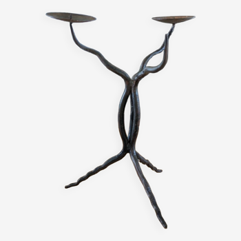 Wrought iron candlestick brutalist design