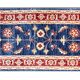 Tapis de couloir/escalier traditionnel en laine, noué à la main, motif floral bleu, 78 x 386 cm