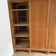 Large vintage Scandinavian wardrobe with 3 sliding doors.