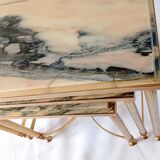 Nested tables in brass and marble.