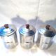 3 metal spice pots, 60s