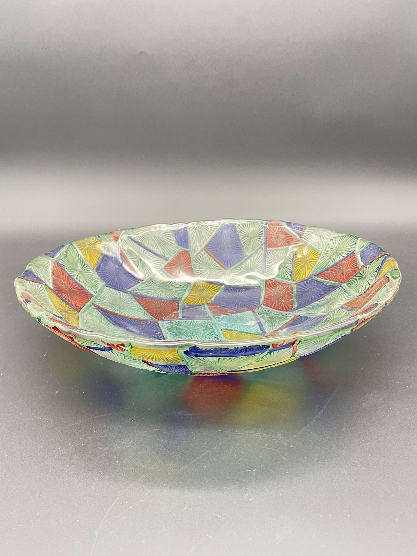 Large multicoloured vintage bowl Marc Aurel – Nachtmann, Memphis style