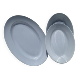 Plat ovale et deux ramequins assortis 50’s ciel