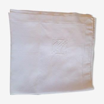 Monogrammed cotton pillowcase