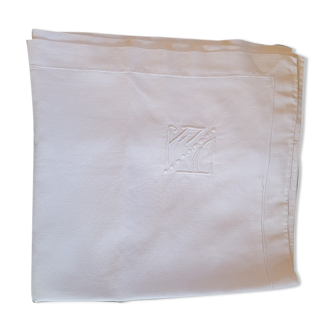 Monogrammed cotton pillowcase