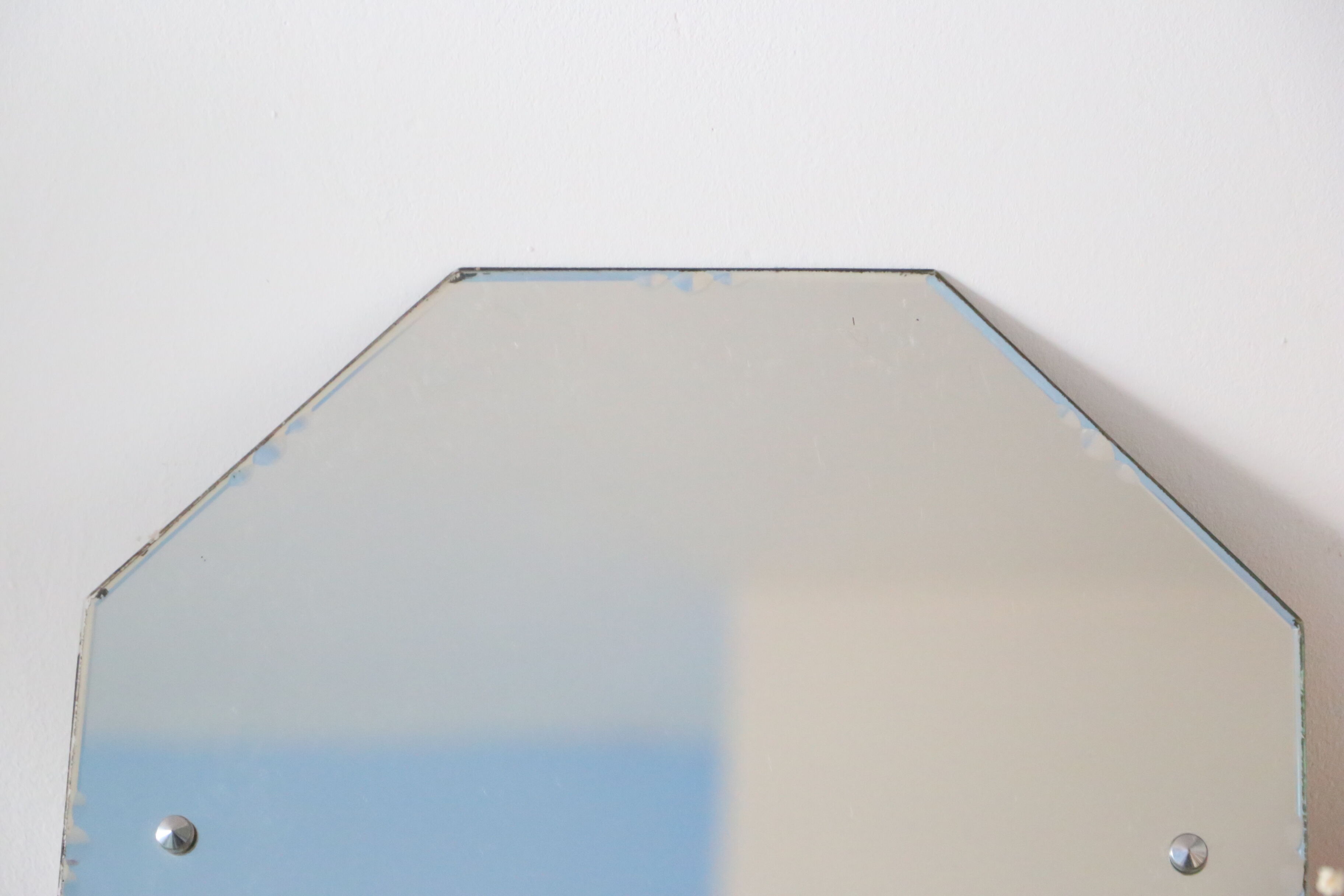 Octagonal bevelled wall mirror