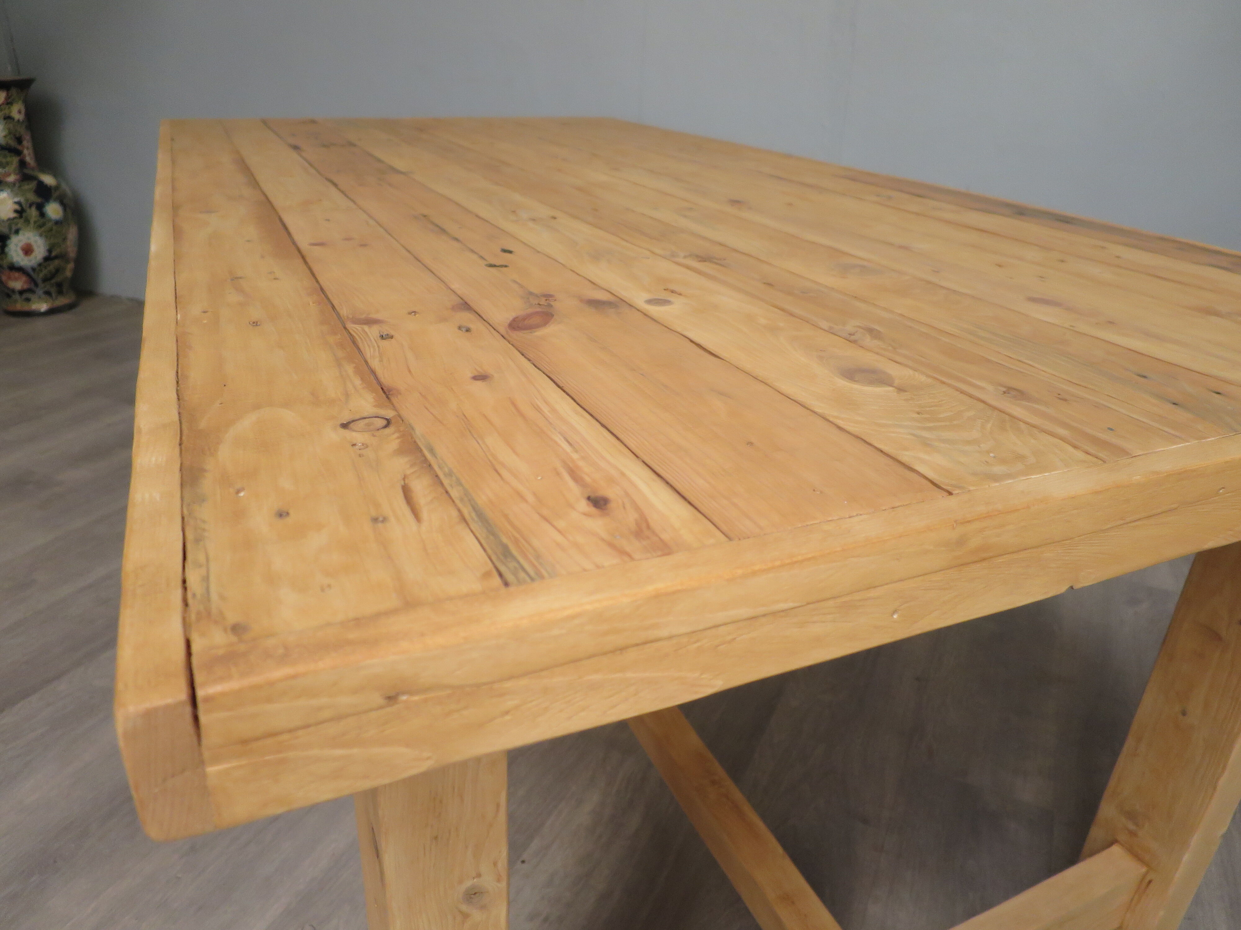 Farmhouse table made of "recycled" wood