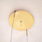Postmodern glass ceiling lamp for Saporiti Anni '80