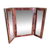 Ancien miroir triptyque Barbier midcentury