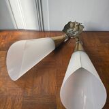 Wall lamp in brass and plastic
