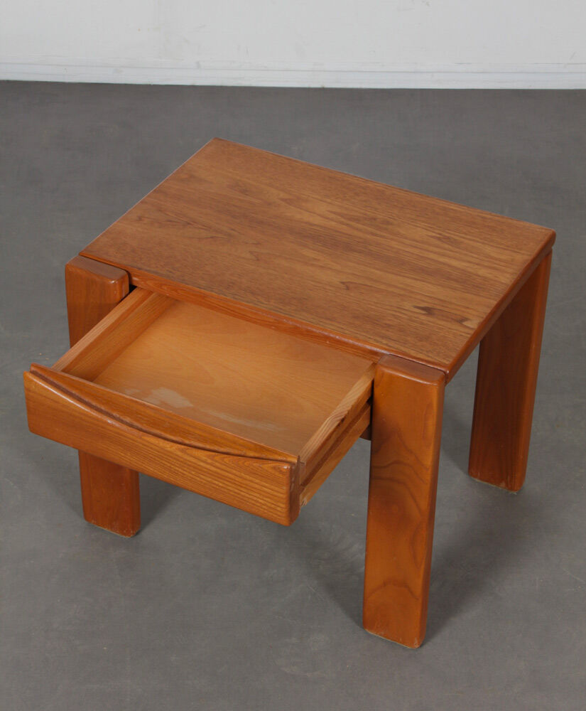 Elm bedside table for Maison Regain 1980