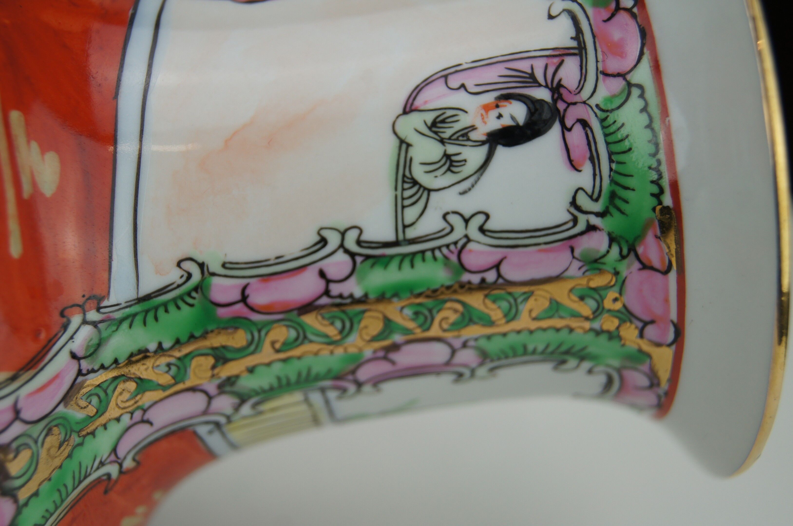 Porcelain vase with polychrome decoration - mid-20th century